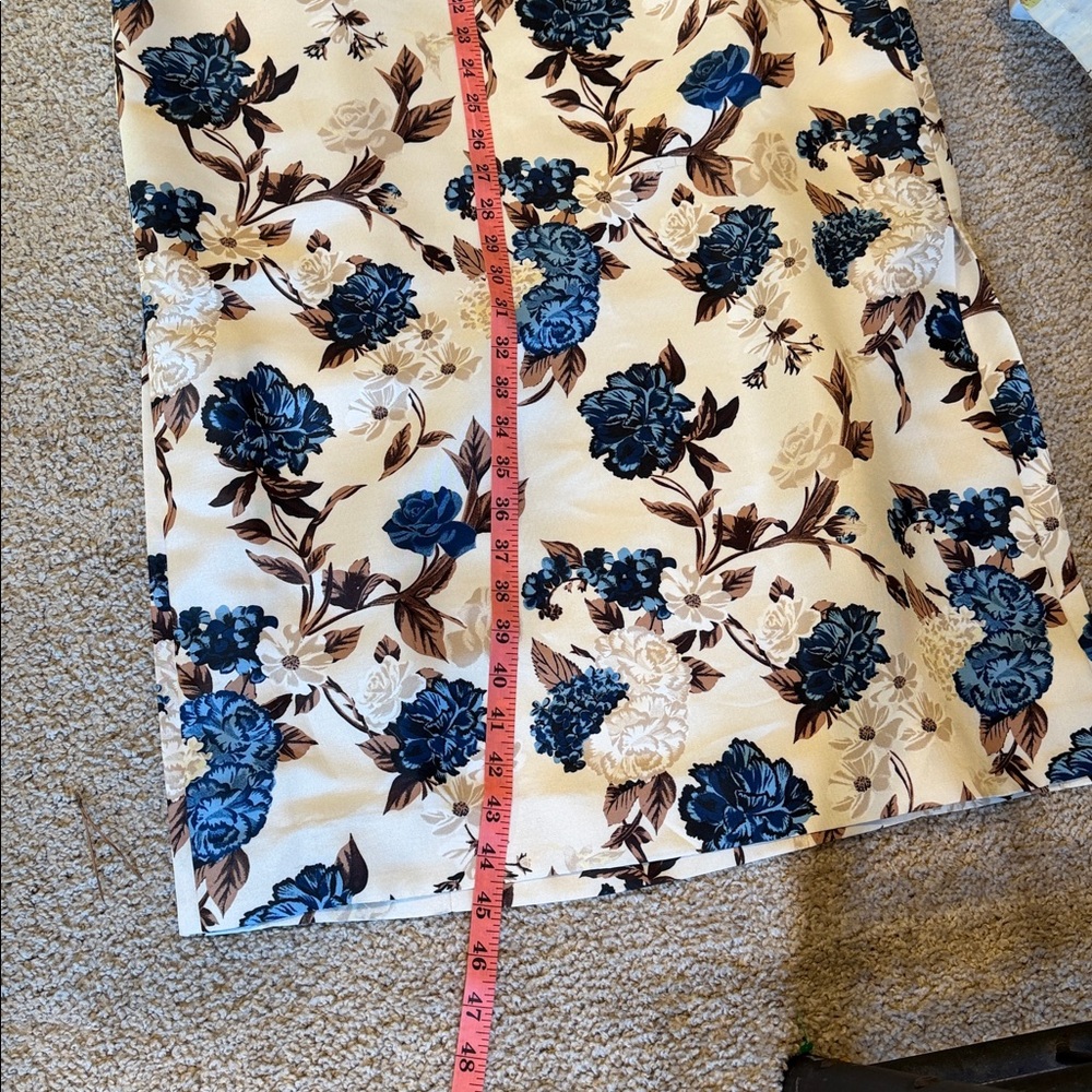 Tory Burch Cream and Blue Floral Backless Dress - Picture 12 of 16
